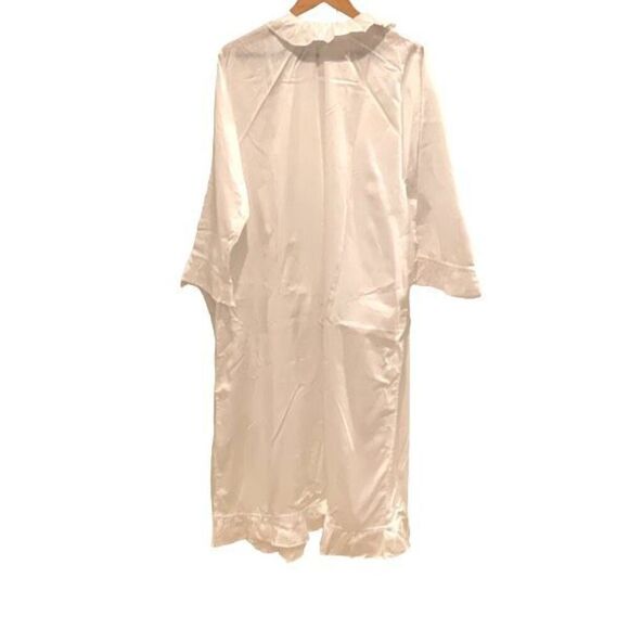 Haute Home Small White Spa Robe - Ruffle Trim & Belt - Luxury Cotton - Picture 2 of 8
